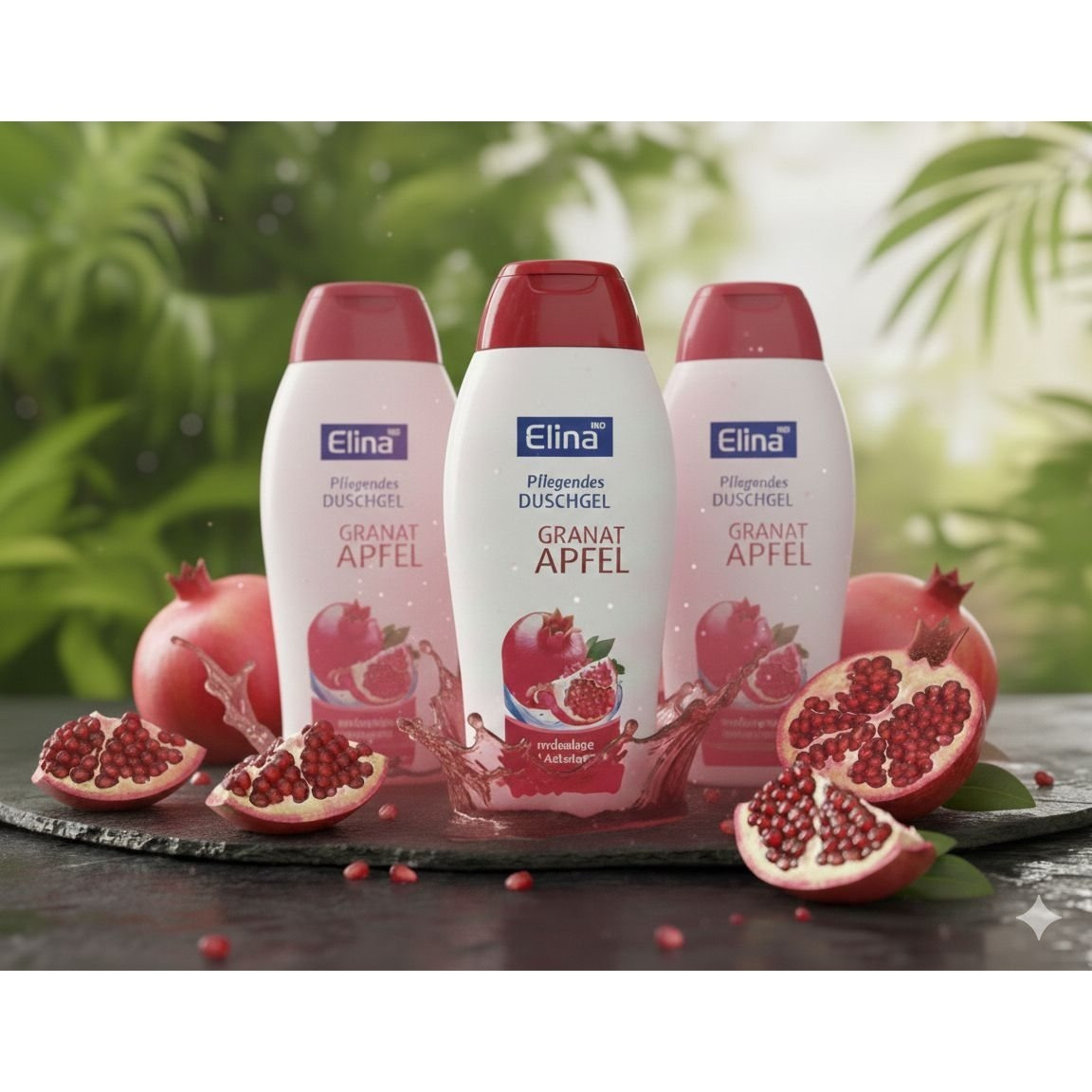 Elina With Nourishing Pomegranate Shower Gel 3x250ml Rich Moisturizing Care