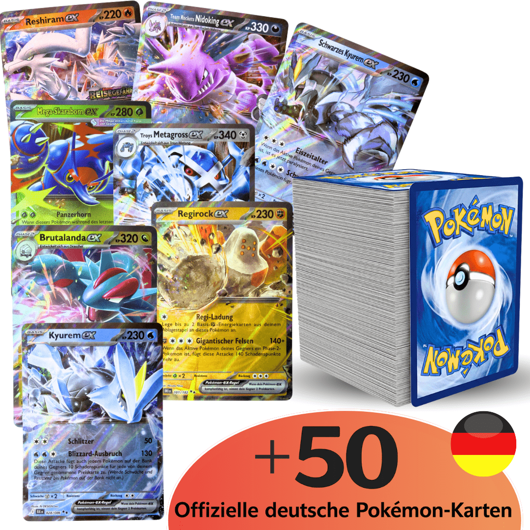 E-shop Pokémon TCG / : 1X Ultra Rare EX + 5X Shining (/REVERSE) + 45 Common/Uncommon Pokémon Karten - Zufällige Karten