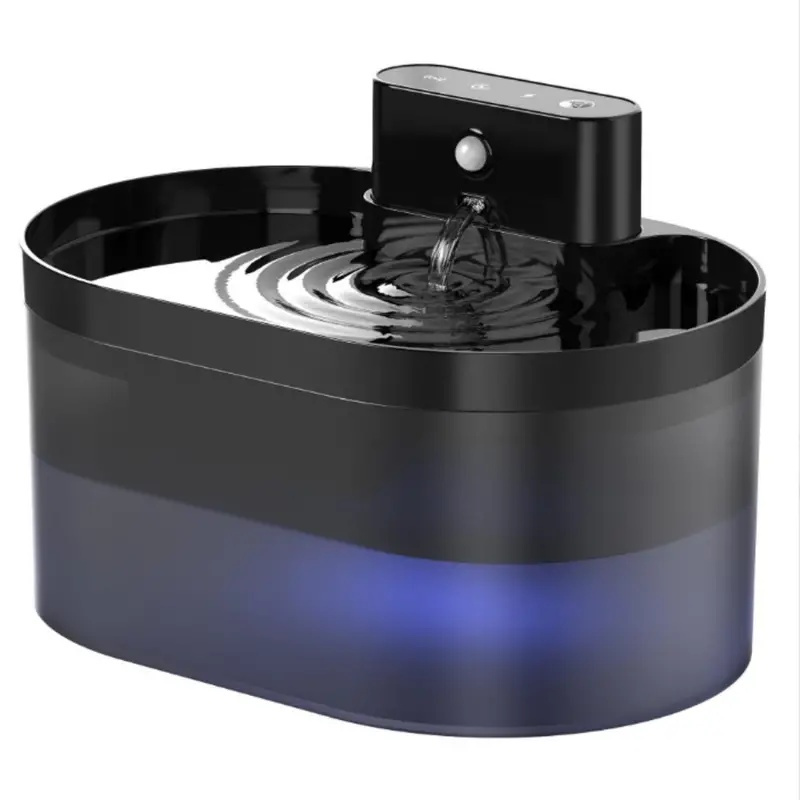 E-shop Kabelloser Katzenbrunnen: Batteriebetriebener Haustierbrunnen, 74oz/2,2L Automatischer Katzenwasserspender, Wiederaufladbarer Trinkbrunnen für
