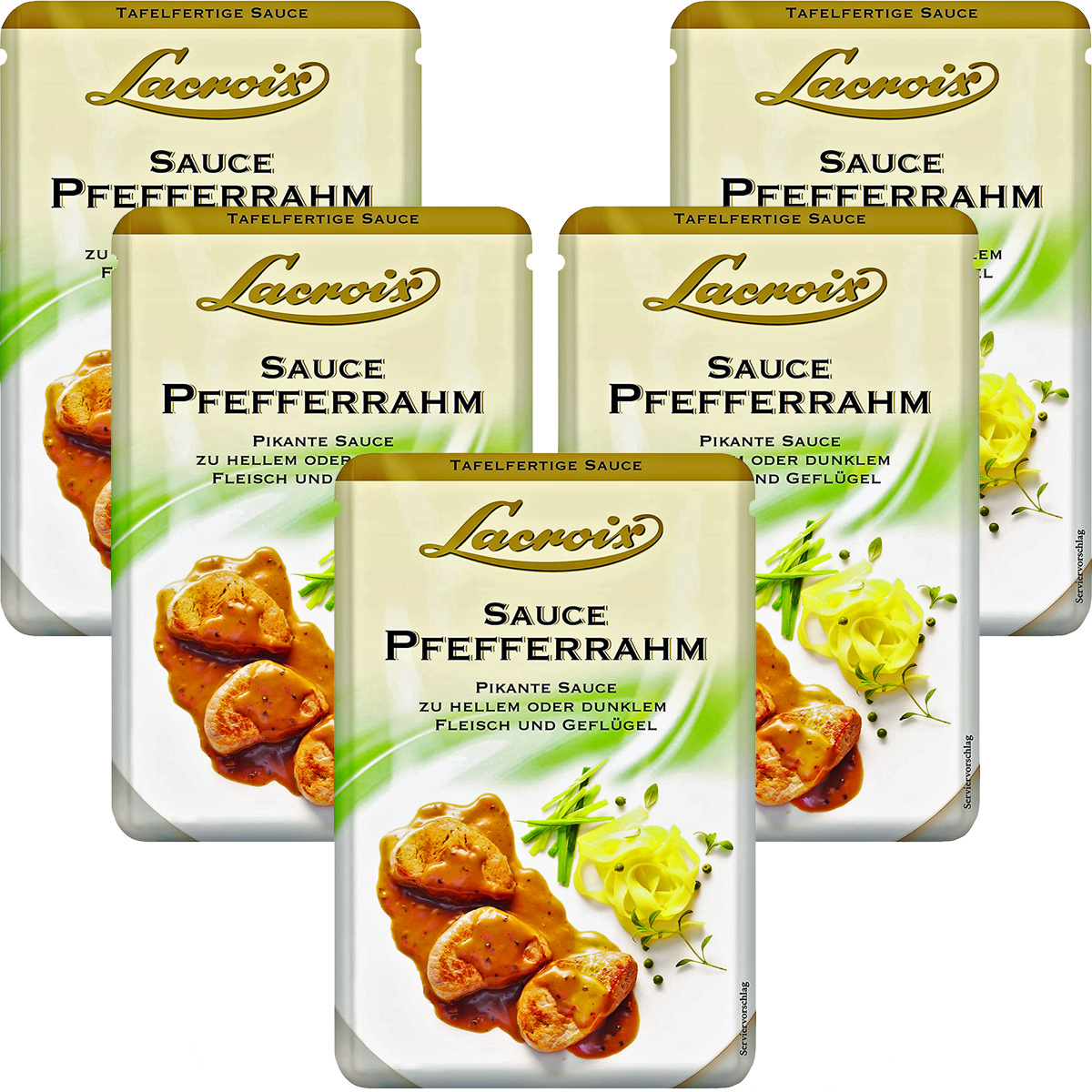 Lacroix Sauce Pepper Cream Ready To Serve, Ideal For Meat, 150ml, 5-pack