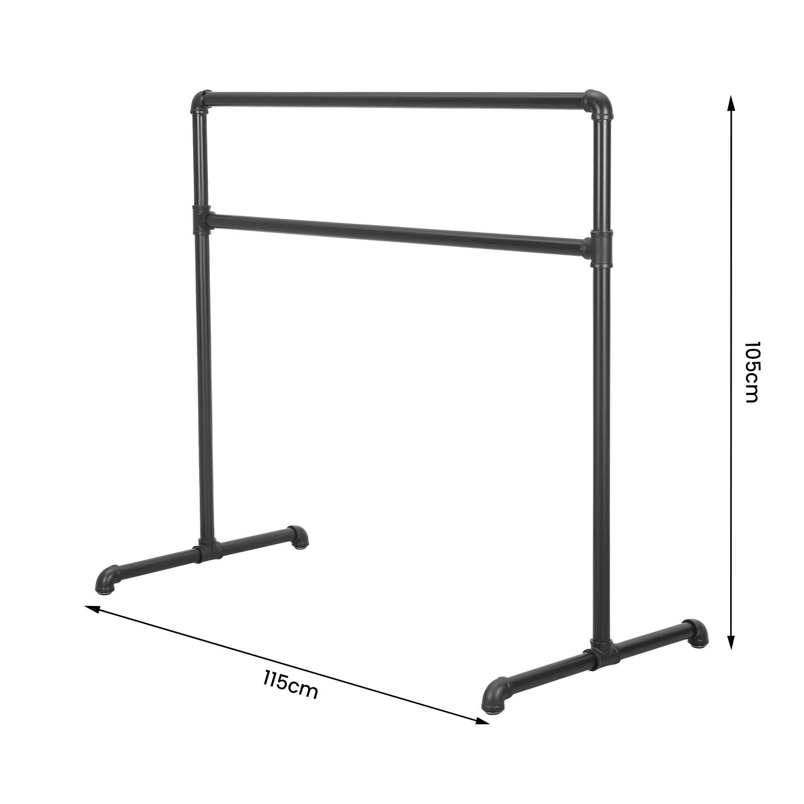 Image of 80 X 105/115 X 105 Cm Portable Ballet Barre, High, Free-standing Double Ballet Barre Made Of Metal, Dance Bar, Support Bar For Body Stretching Training, Ballet Equipment, Black