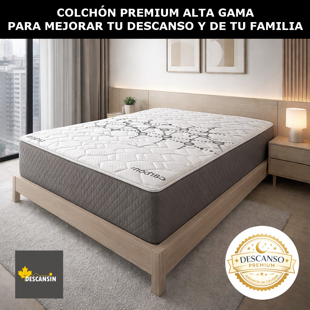 TEMU Colchon Viscoelástico 30cm Carbon | Ideal para Personas con de Espalda | Firmeza | Antiestres