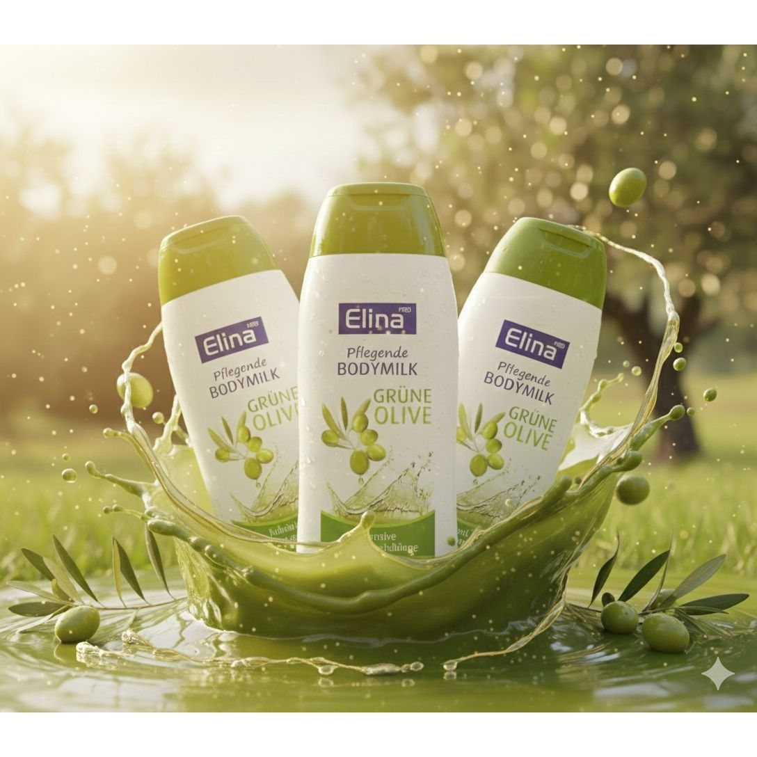 Elina With Nourishing Body Milk Green Olive 3x200ml