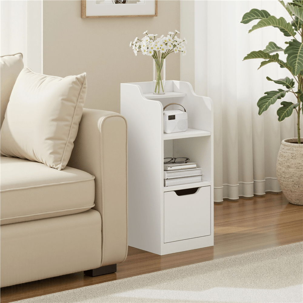 Costoffs Nightstand 25 Cm B Night Console Nightstand With Drawer & Shelf & Storage Compartment Simple & Modern Side Table Night Cabinet