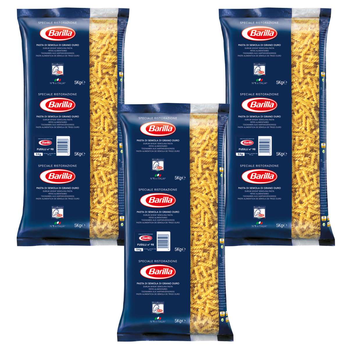 Image of Barilla Pasta Fusilli No. 098 Durum Wheat Semolina 5000g 3-pack