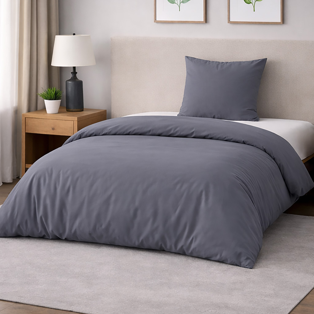 E-shop Bettwäsche 135x200 oder 155x220 Baumwolle Sets, Uni einfarbig, Bettbezug 135 x 200 cm, Kissenbezug 80x80 cm, Renforcé, Bettwäsche mit
