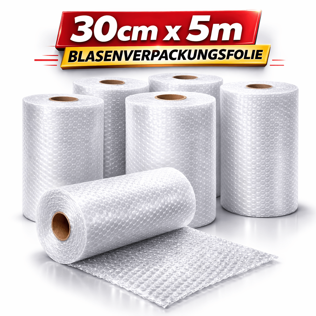 E-shop 30cm x 5m Blasenverpackungsfolie schützt Produkte, dämpft Blasen und absorbiert Stöße - geeignet für den sicheren Transport von Kartons und