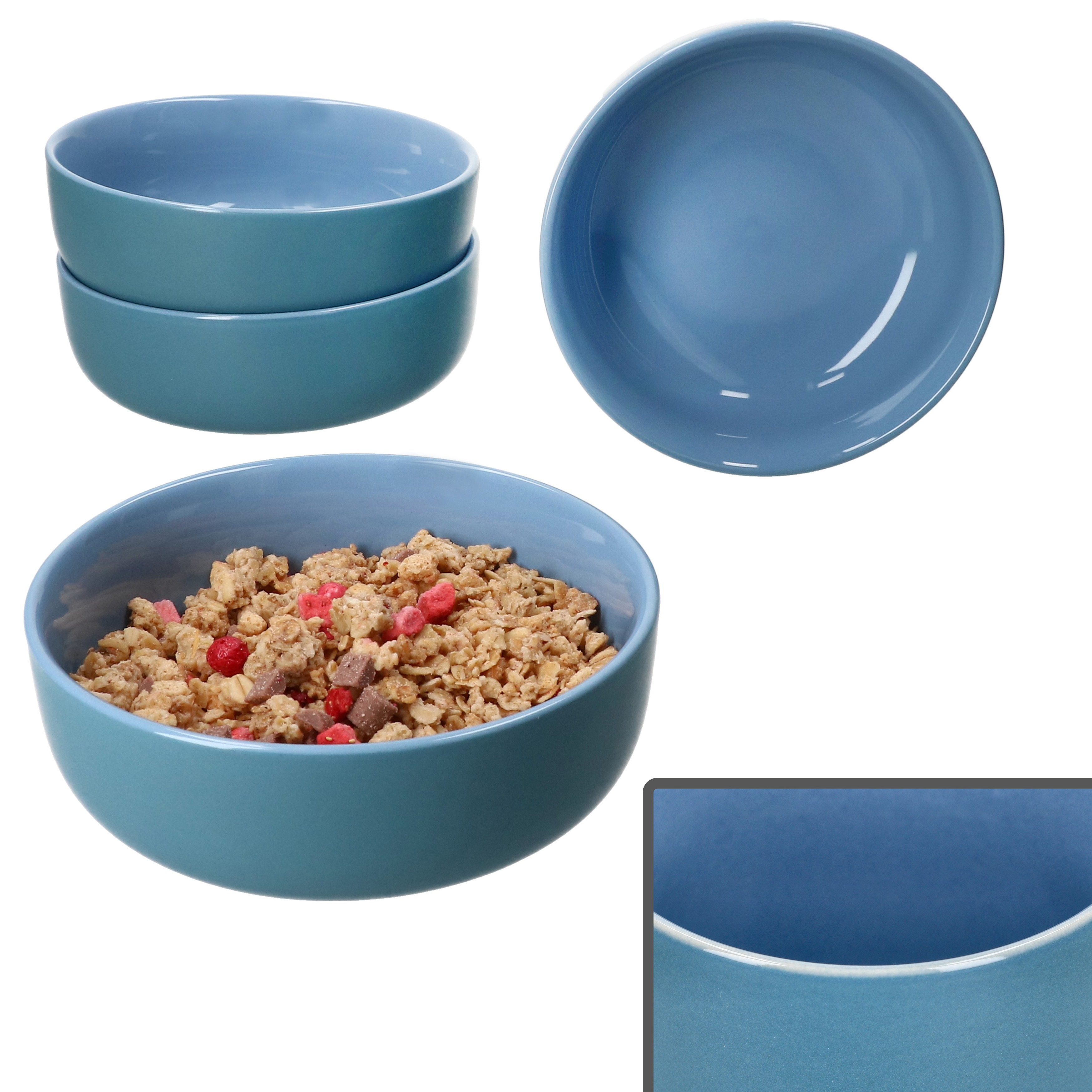 Ritzenhoff 4x Jasper Bowl Ø14.3cm Ocean Blue 360ml Stoneware 6 People Bowl