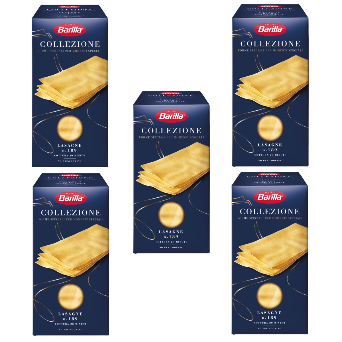 Barilla Lasagna Collection Durum Wheat Pasta 500g - 5-pack