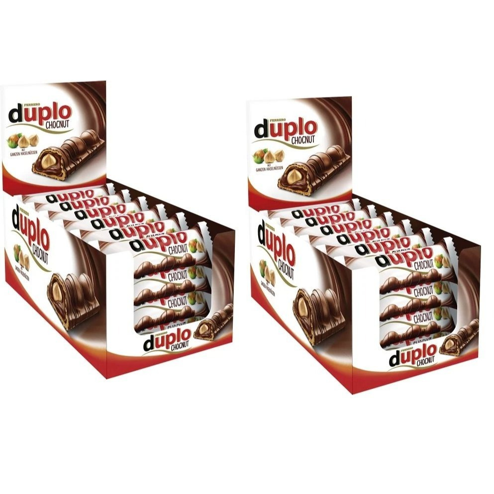 Image of 48 Ferrero Duplo Chocnut With Whole Nuts, 26g Each (2 Boxes Of 24 Bars = 1248g)