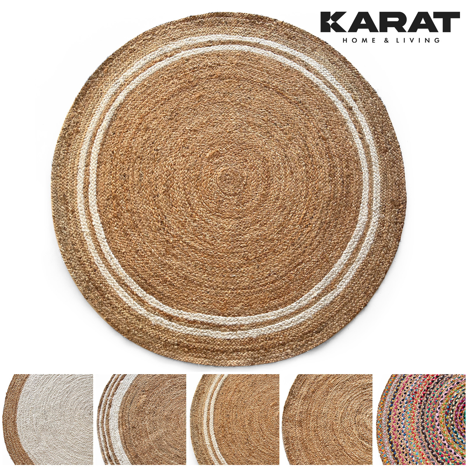 TEMU Tappeto KARAT in Iuta �� Tappeto Boho Intrecciato, Tessuto a , Durevole e Antistrappo, per Cucina e Soggiorno