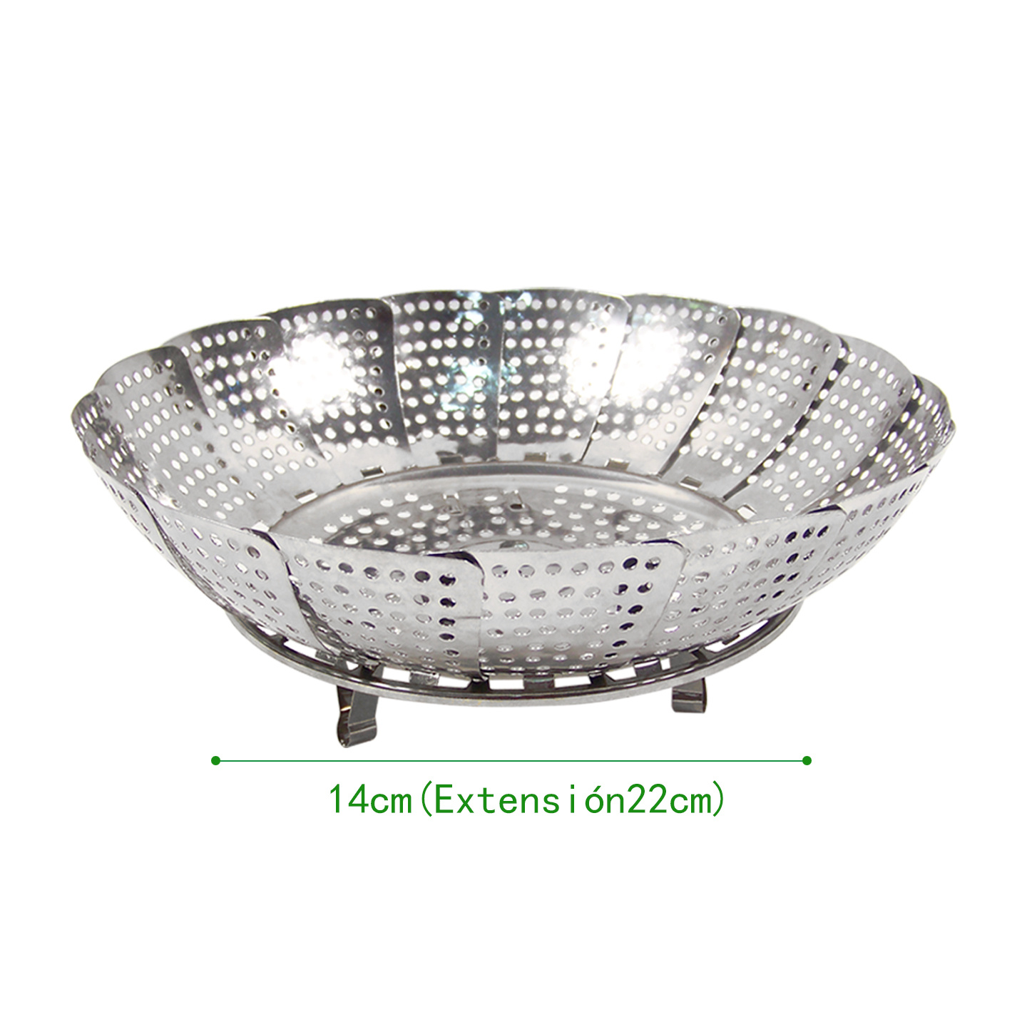 TEMU Vaporizador Plegable de Acero Inoxidable / Cesta de Vapor Multifunción / Colador Expandible para Cocina / Vaporizador Ajustable para Verduras