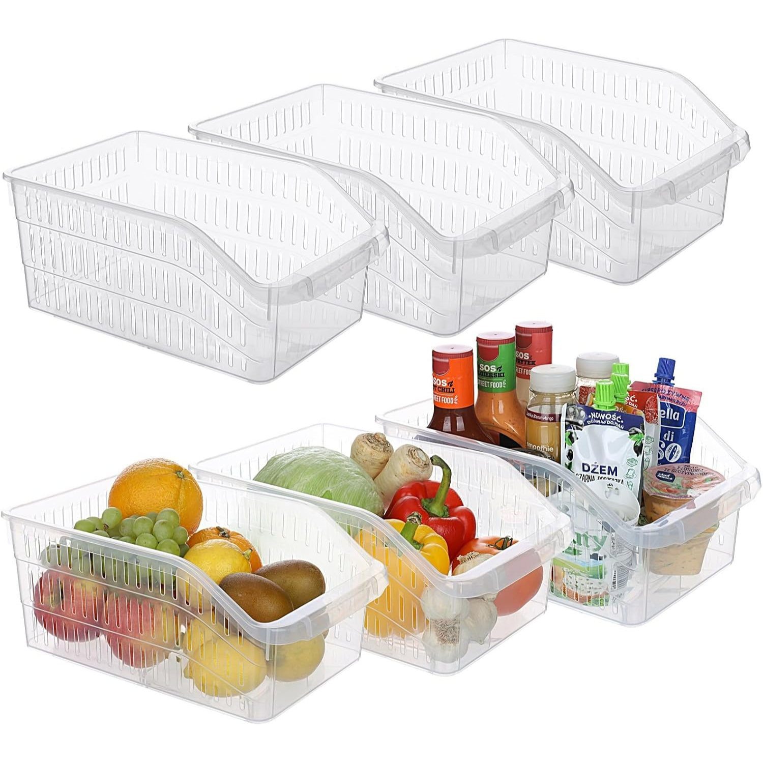 Image of Astor24 3rd Set High-quality Refrigerator Kitchen Organizer - Storage System, Plastic, Kitchen Storage & Organization, Cabinet, Drawer, Food-grade - Bpa-free
