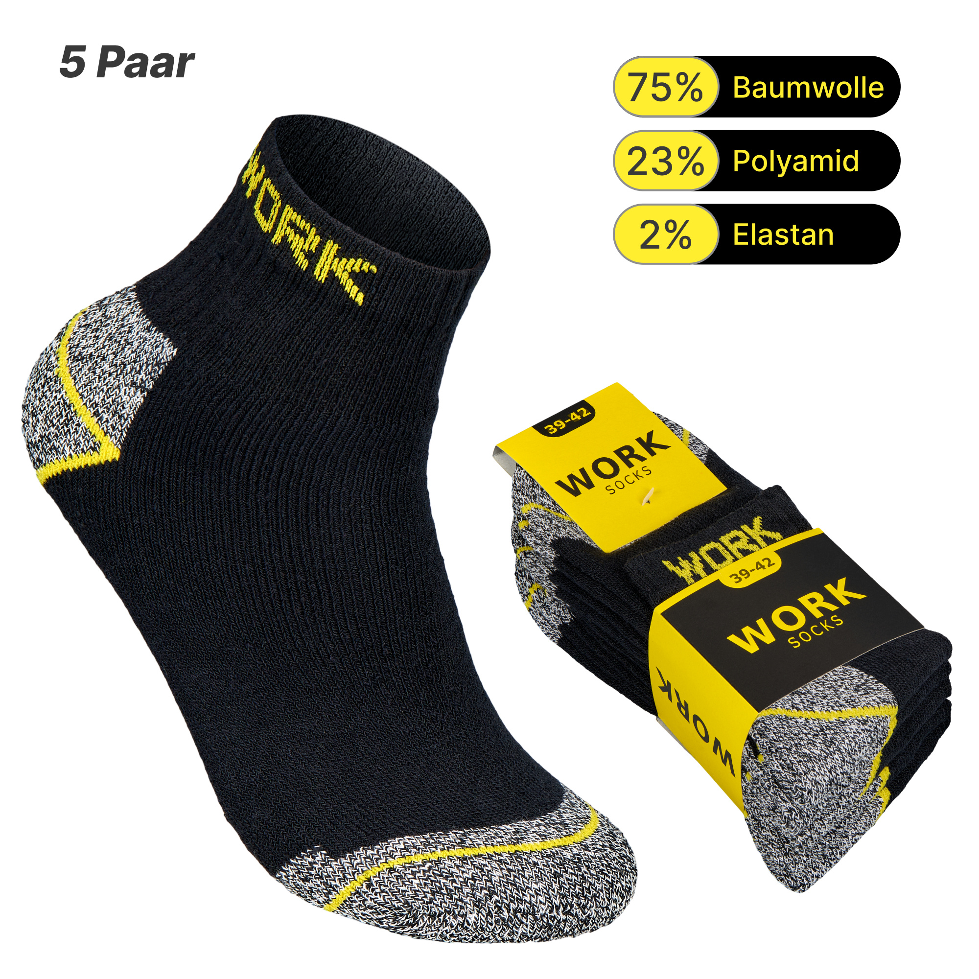 Men's Work Socks (5, 20 Pairs) Work Socks