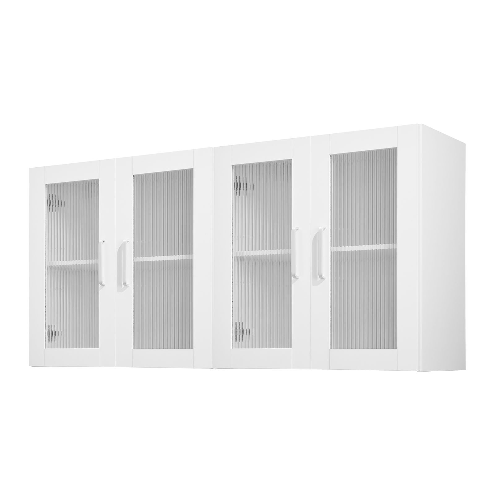 Image of Vevor Laundry Room Wall Cabinet, 2-tier Wall Mounted Cabinet With Adjustable Shelf, Cupboard Storage With , For Kitchen, Bathroom, Laundry, Set Of 2, Each 30.5 X 61 X 61 Cm (d X W X H), White