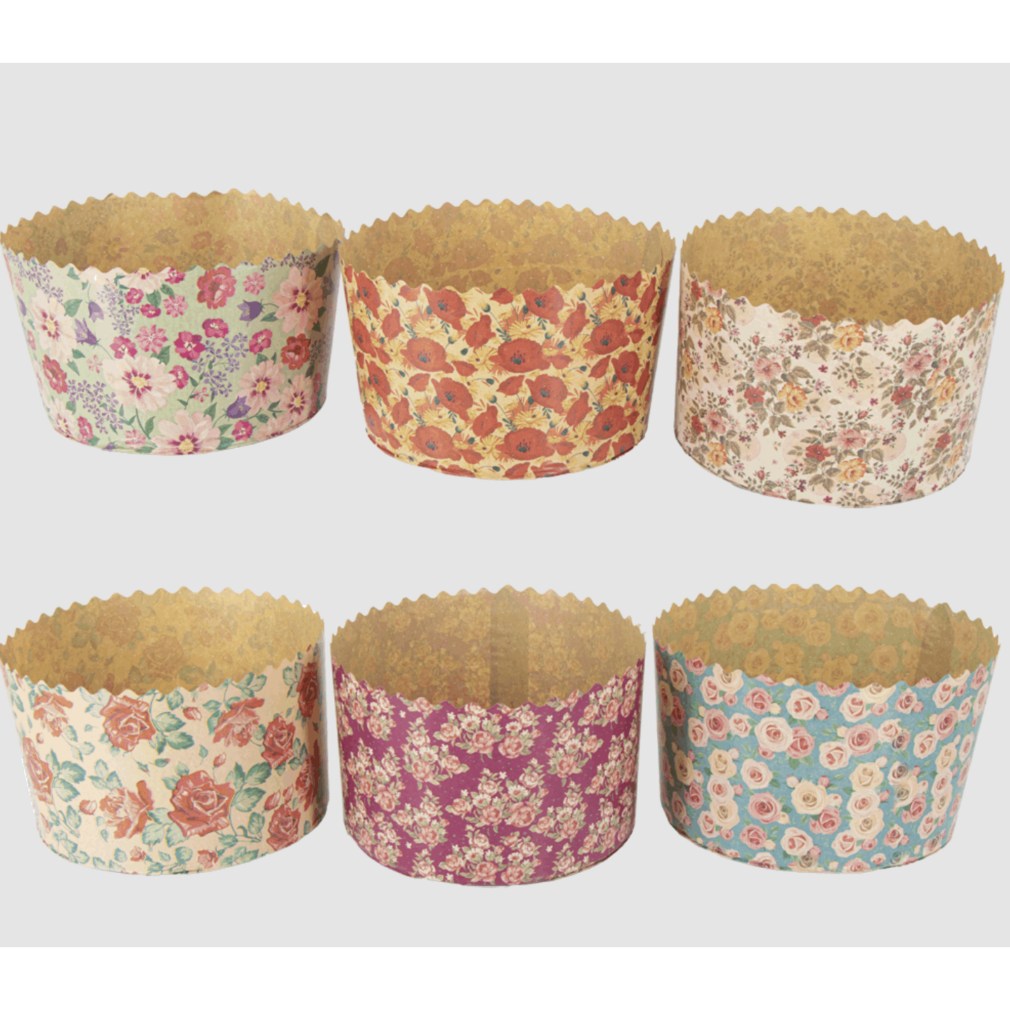 Flower-shaped Baking Mold Set For Easter Cakes – 5 Parchment Paper Molds, Ø 9 Cm, H 8.5 Cm
