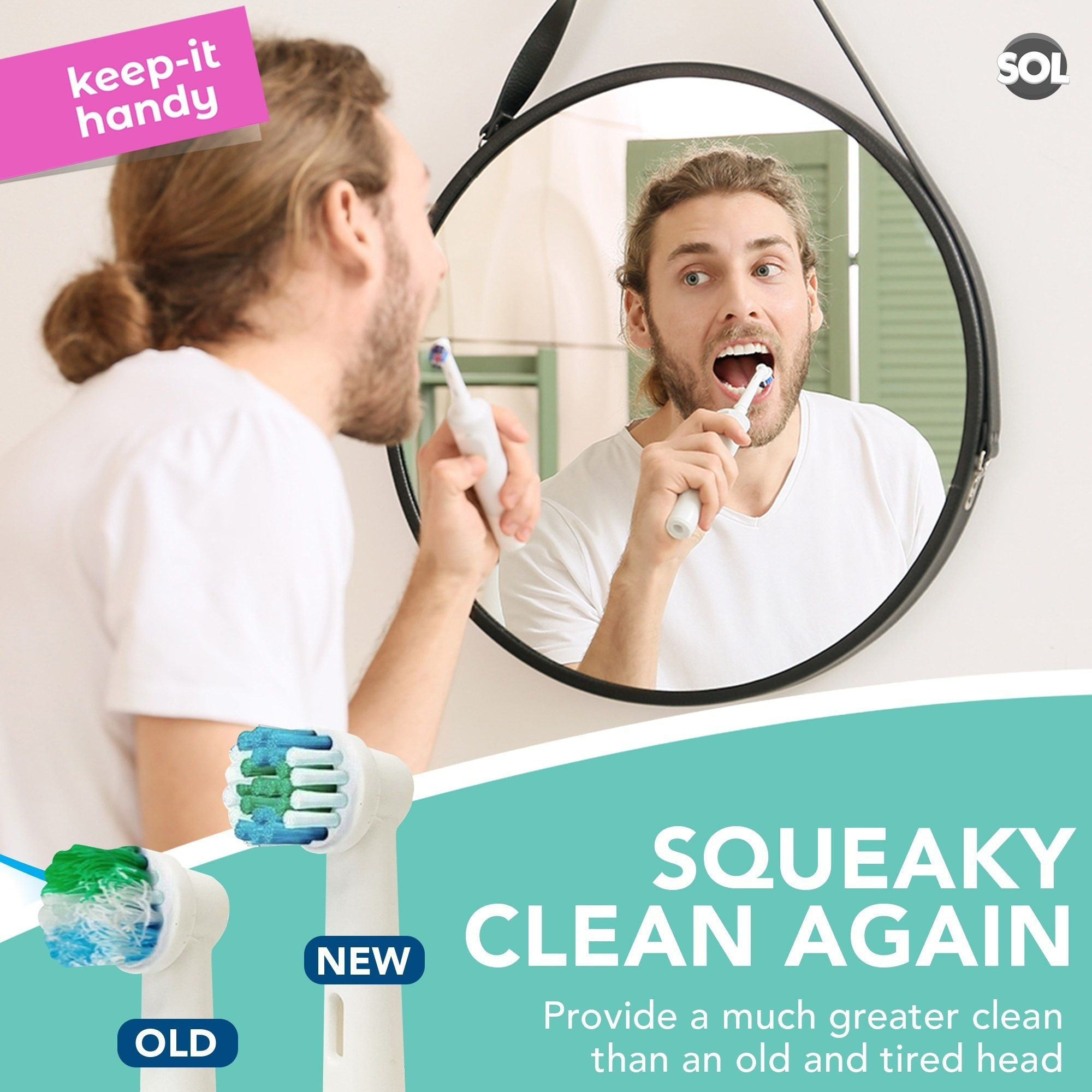2 Pack Universal Electric Toothbrush Replacement Heads