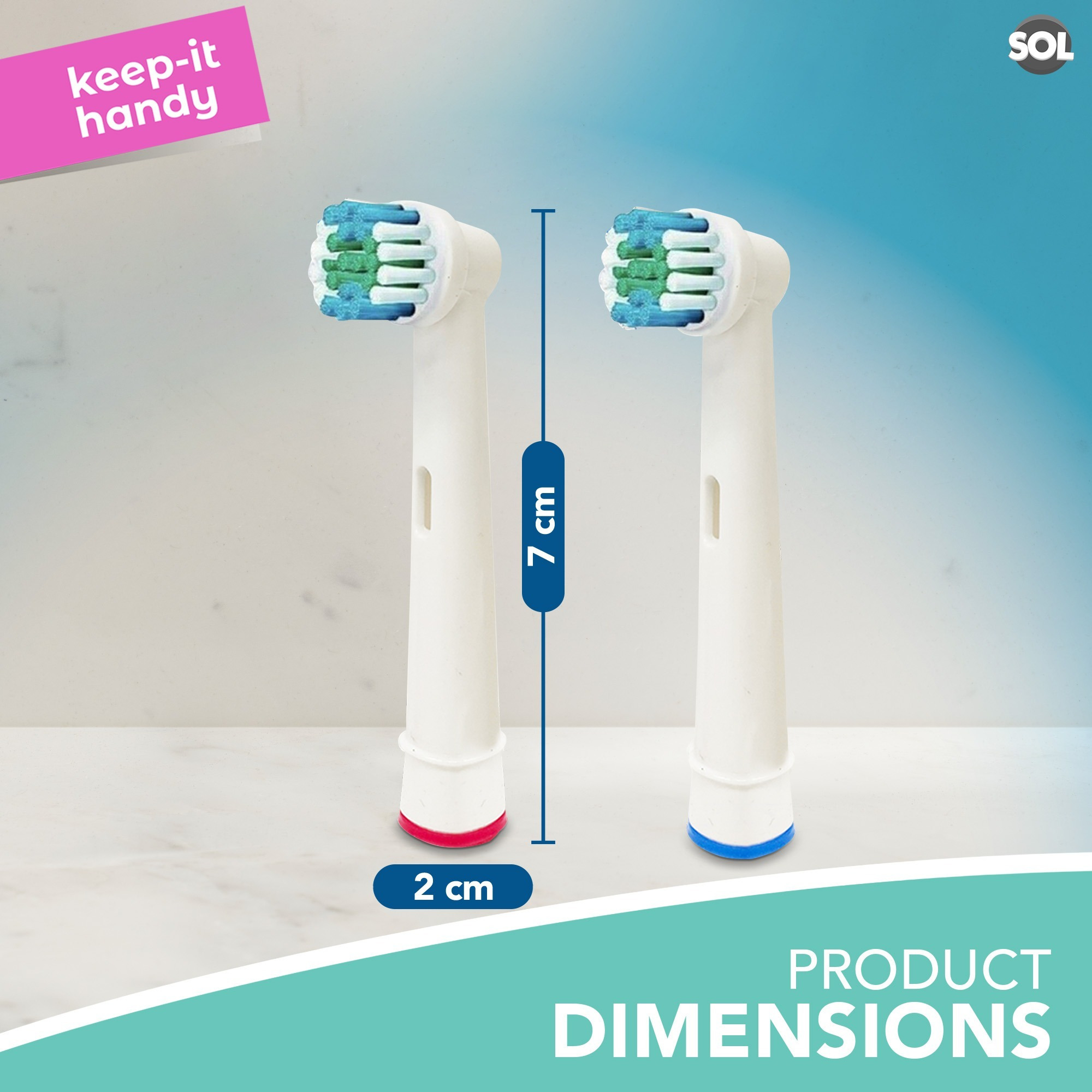2 Pack Universal Electric Toothbrush Replacement Heads