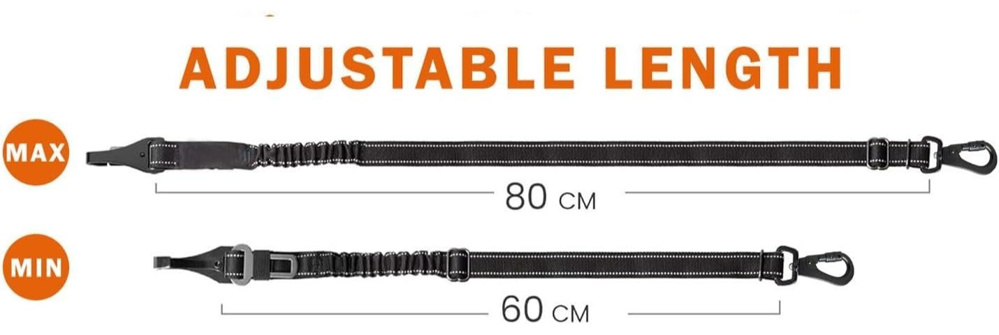 Dog Seatbelts for Cars, Adjustable with Anti Shock Bungee Buffer, and Solid Carabiner Clip, Best for Safety Belt Buckle ISOFIX and LATCH