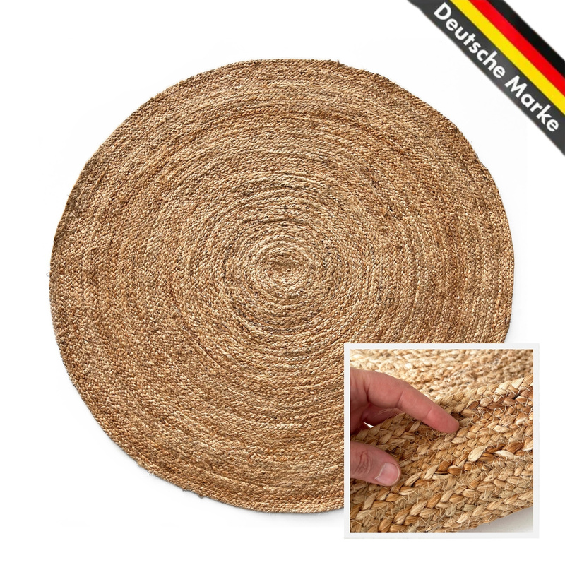 jute rug surat round jute   braided boho living room kitchen rug durable tear resistant multiple sizes