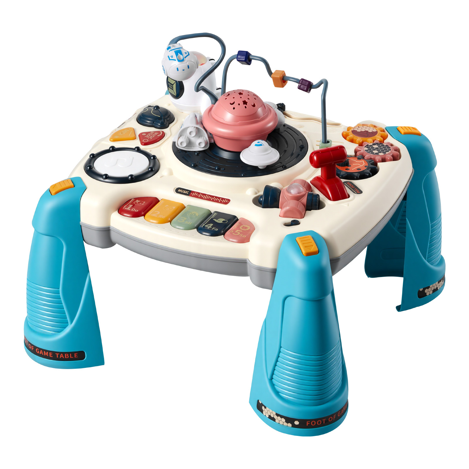 Image of Baby Musical Table Toys For 1-3 Years Old, Learning Activity Desk With Space Theme & Soft- Projector & 60+ Sound Sources, Toddler Learning Table For Kids 6+ Months