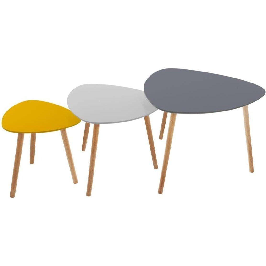 Image of Set Of 3 Nesting Tables - Wooden Coffee Tables
