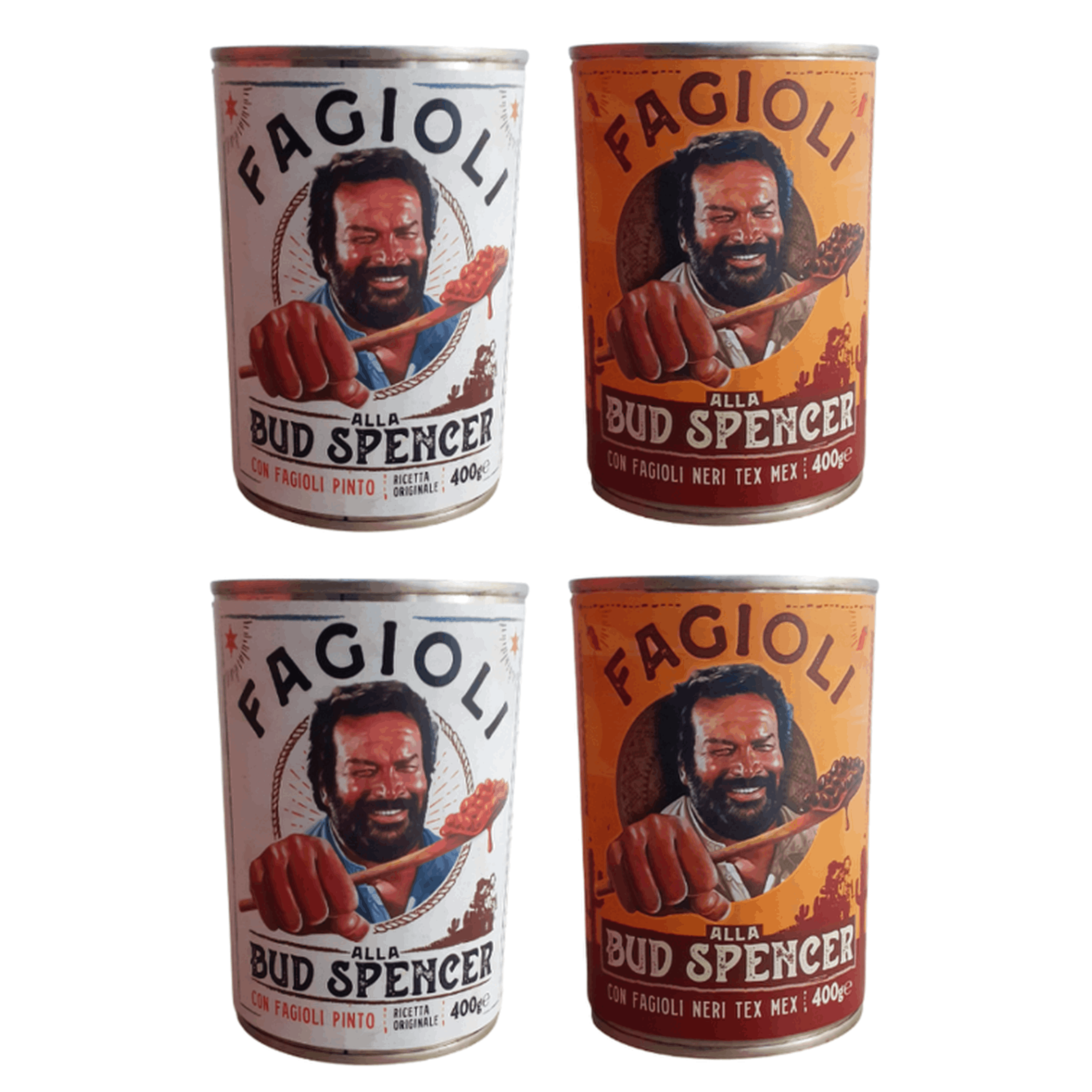 Bud Spencer Beans 4-piece Set – 2× Pinto Beans & 2× Black Beans Tex Mex (4 × 400 G) | Western Bean Dishes With Cult Factor