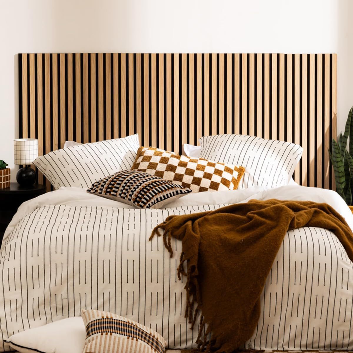 Image of Lot Of 4 Decorative Acoustic Wooden Wall Panels 120x30 Cm - (i.e. 120x120cm) - Wall Panels
