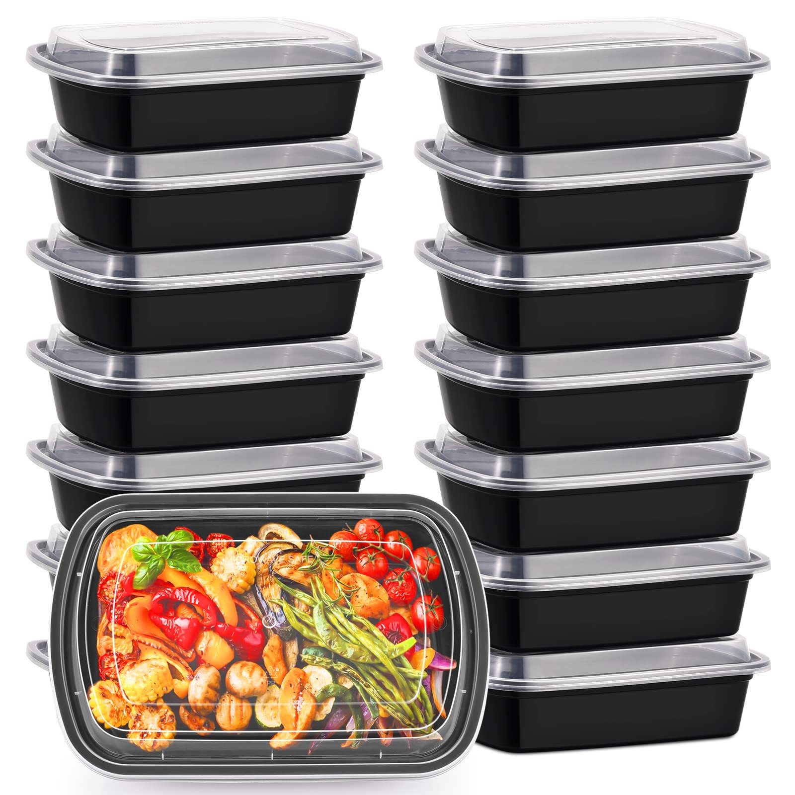 10 x 1 compartment 16oz plastic meal prep containers reusable free food containers with airtight lids microwavable freezer and dishwasher safe