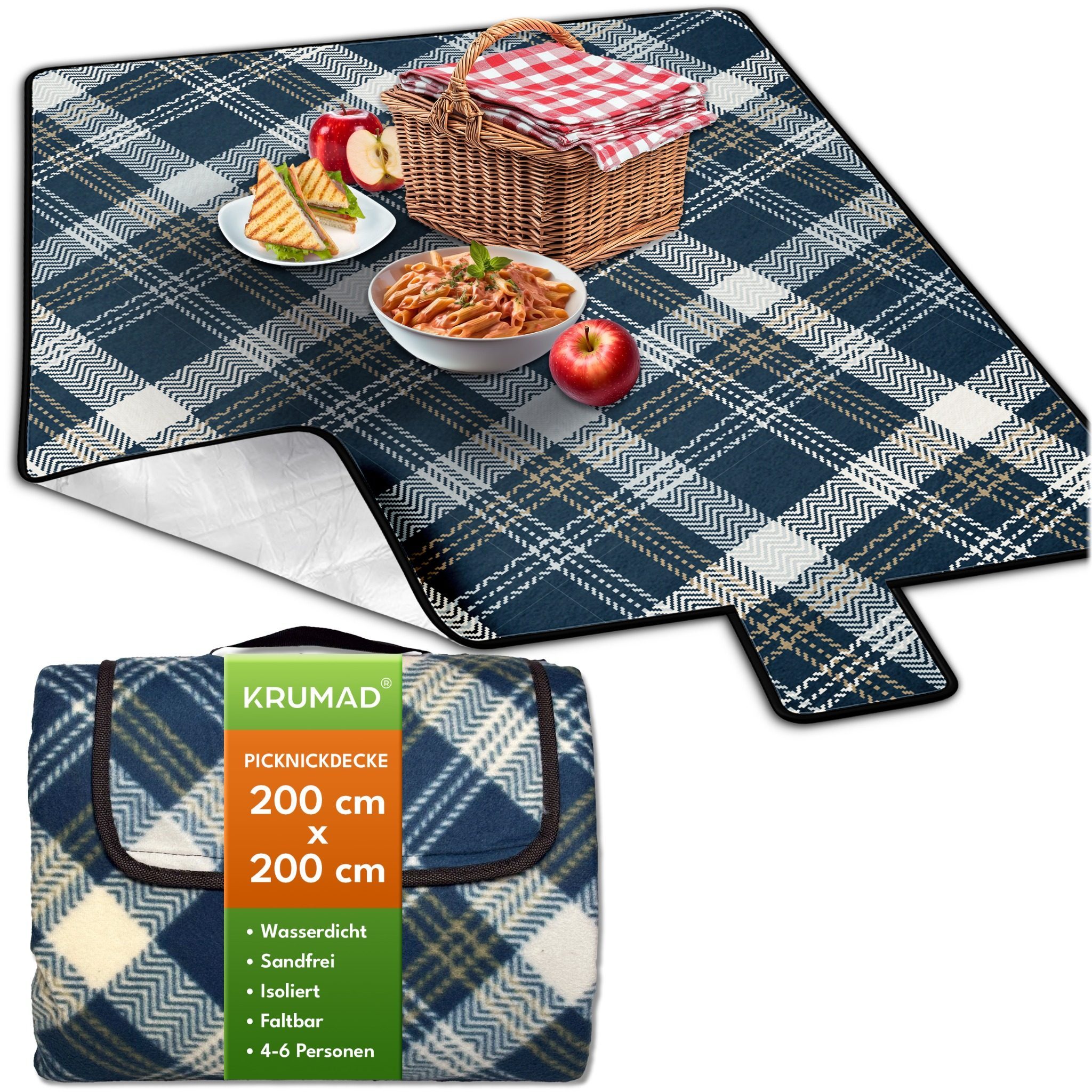E-shop BEACH XXL PICKNICKMATT 200X200 MIT ISOLIERUNG IN GITTER