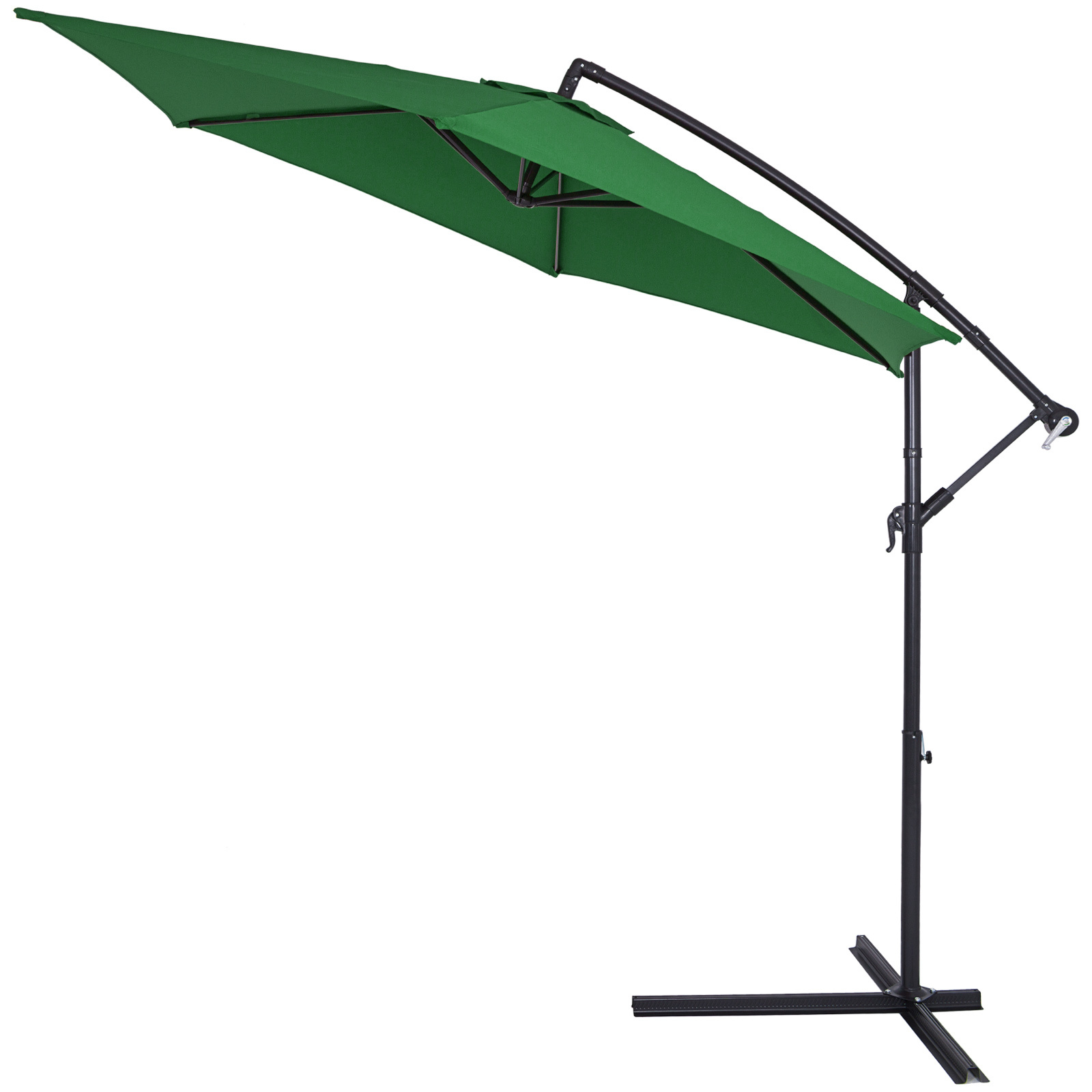Image of Brazil Sun Umbrella With Uv Protection 50+, Includes Stand, Windproof 300cm, Crank, Aluminum, Swivel & Tilt, For Garden & Terrace, Cantilever Umbrella, Red