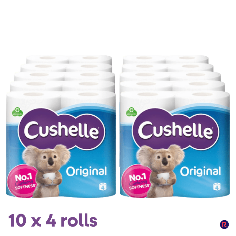 TEMU Cushelle Clean Soft Toilet Paper - 40 Toilet Rolls (10 X 4 Rolls)