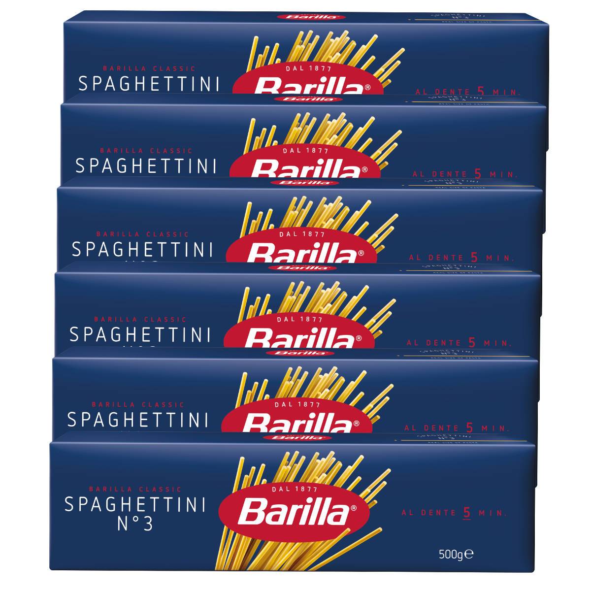 Image of Barilla Spaghettini Number 3 Durum Wheat Pasta 500g 6-pack