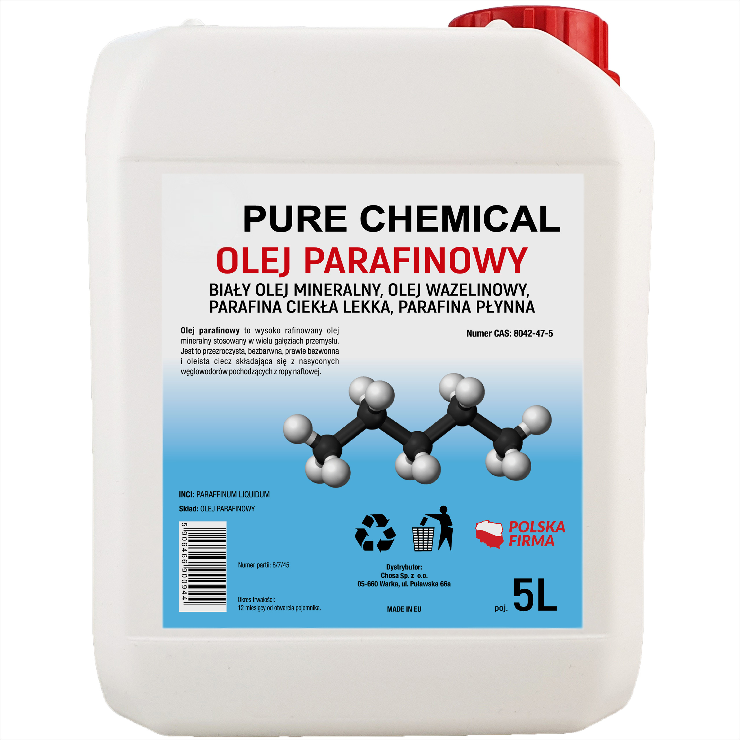 Paraffin Oil 5l | Paraffinum Liquidum | Oil | Liquid Paraffin | Technical Material