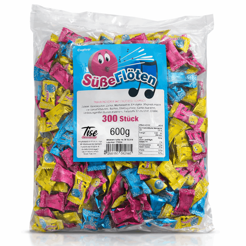 Tise Capico Sweet Flute Glucose Tablets With Fruit Flavor, 300 Pieces X 600g