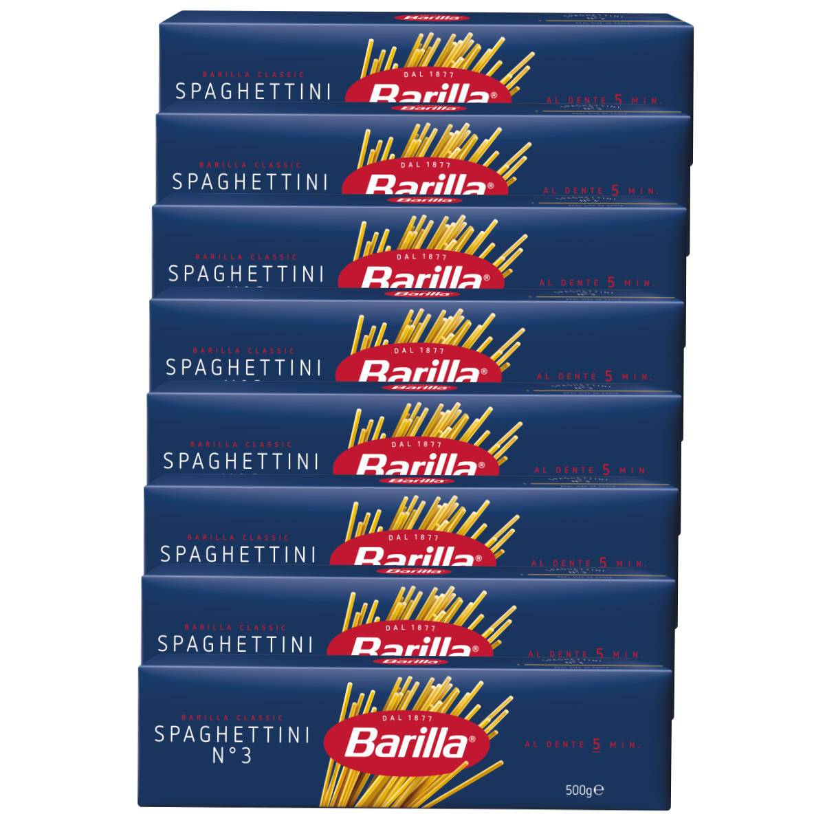 Barilla Spaghettini Number 3 Hard Wheat Pasta 500g 8-pack