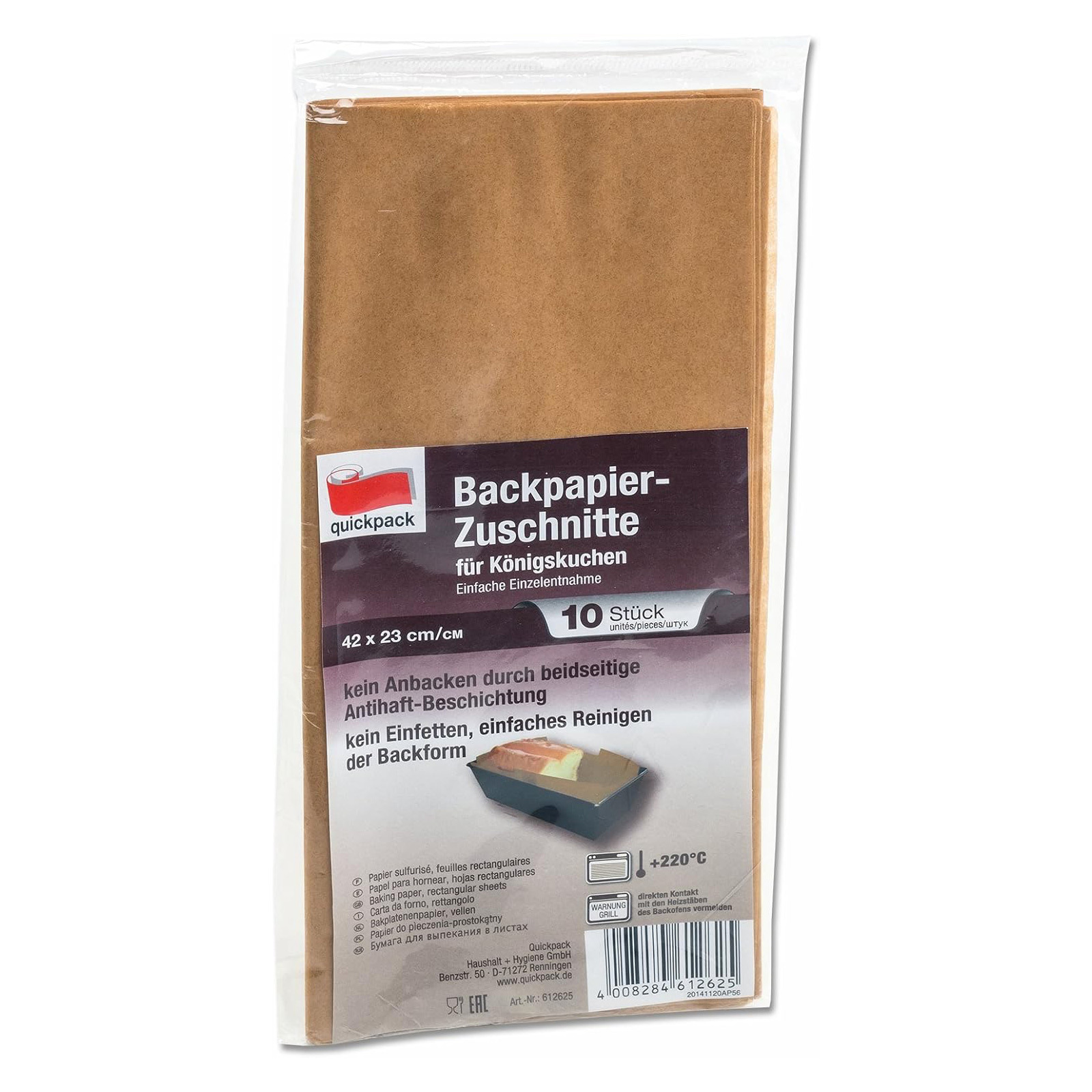 612625b - Square Baking Paper Sheets For , 42 X 23cm, 10-pack
