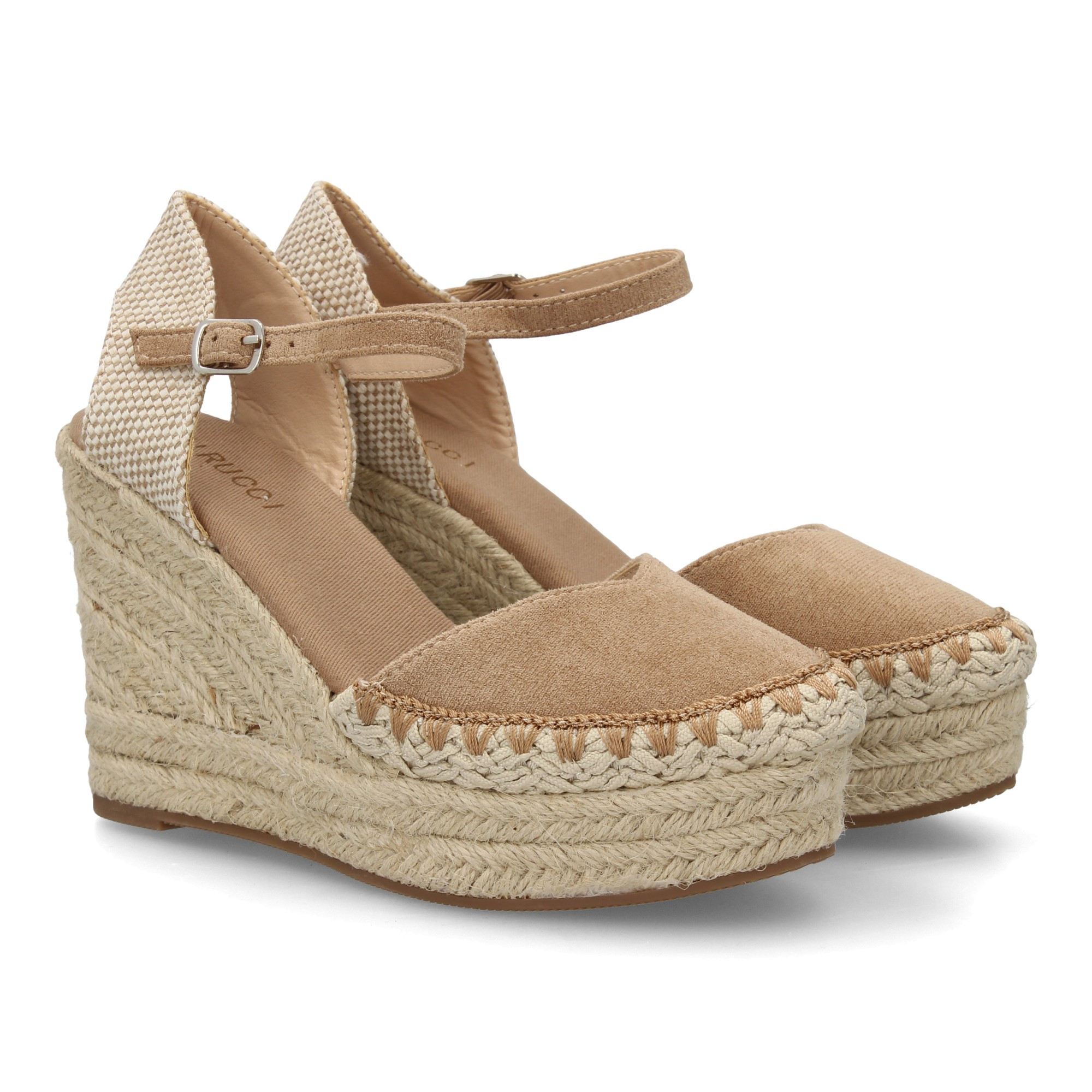 Wedge Women's Sandal With Decorative Detail On The Strap, For Women, Adjustable Closure, Open Heel, Ideal For Spring Summer.