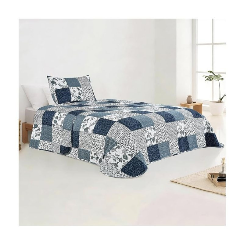 TEMU Colcha Estampada Cama 90/ 105cm, Cubre Cama Reversible con 1 Fundas de Cojín, y Verano