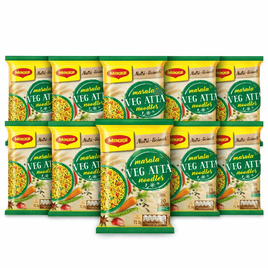Image of 10pcs Maggi Masala Veg Atta Noodles 72.5g / 10 Packs Maggi Masala Veg Atta Noodles 72.5g