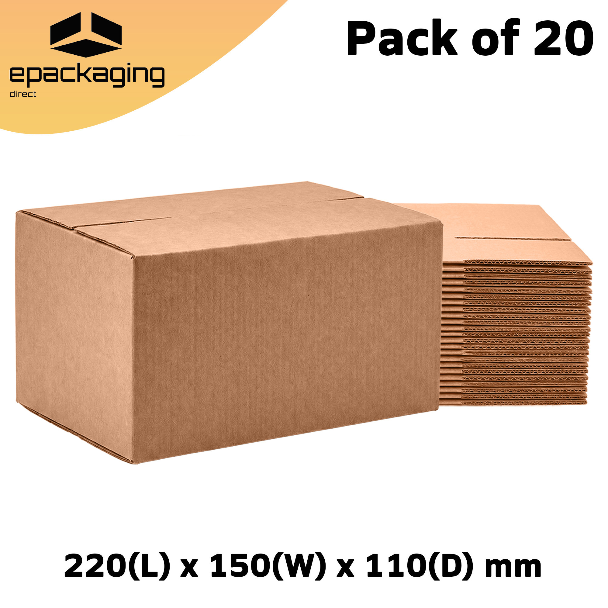 Moving Boxes Large 12L x 8W x 6H, 25-Pack | Corrugated Cardboard Box