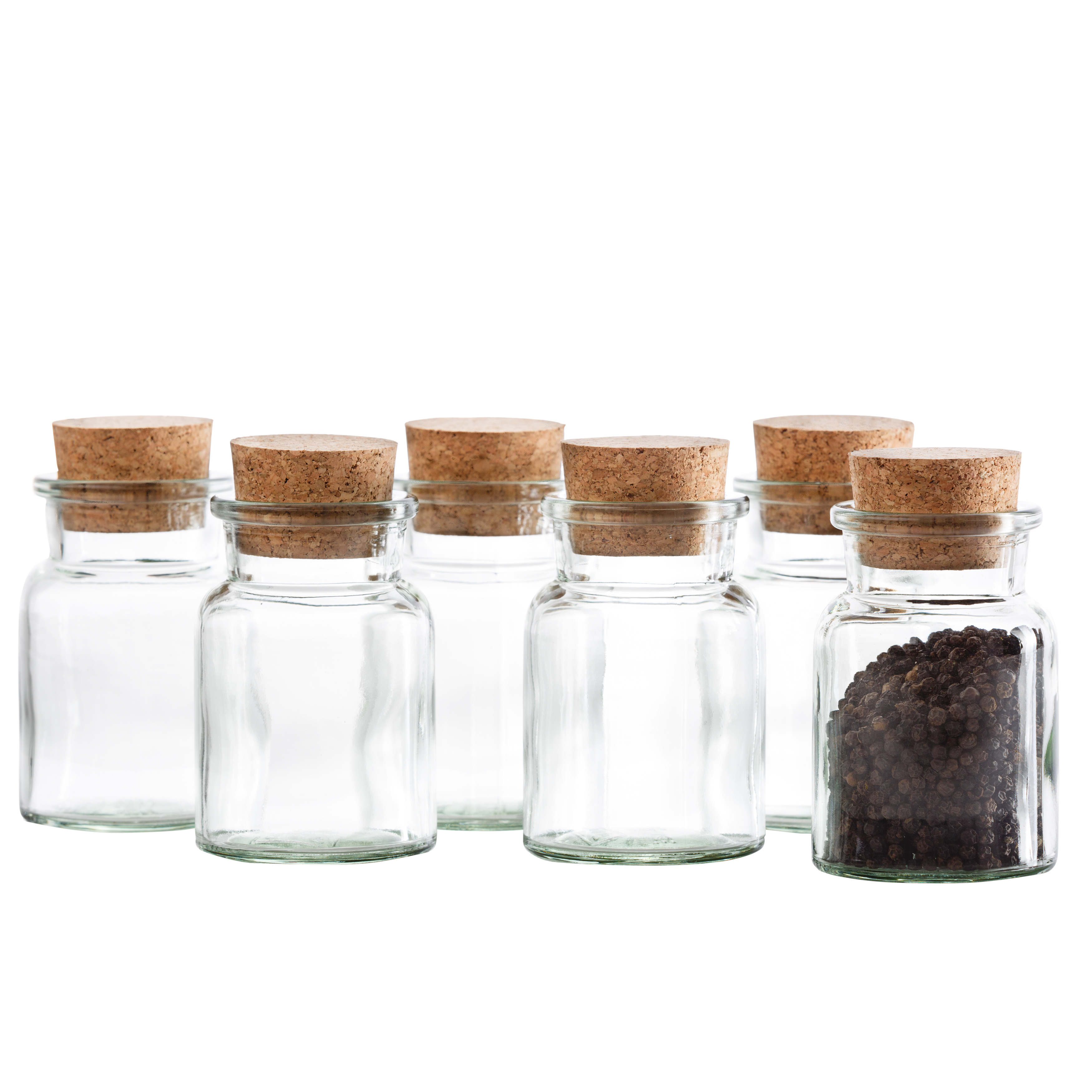 Image of 6pcs Set Of Spice Jars 150ml + Corks, Storage For Tea, Herbs & Spices