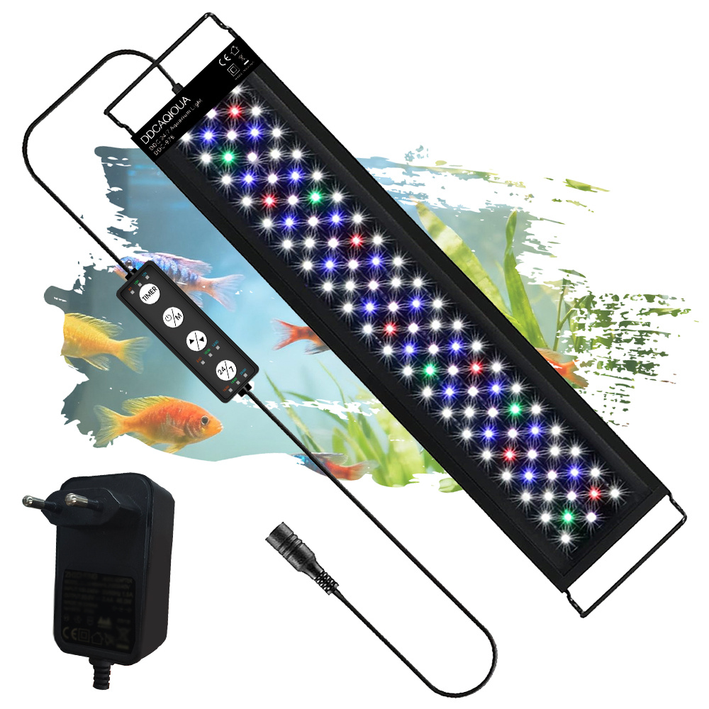TEMU Led Aquarium Lighting, Suitable For Aquariums, Aluminum Alloy Aquarium Landscape Lighting, With Timer Function, Adjustable Aquarium Brightness,