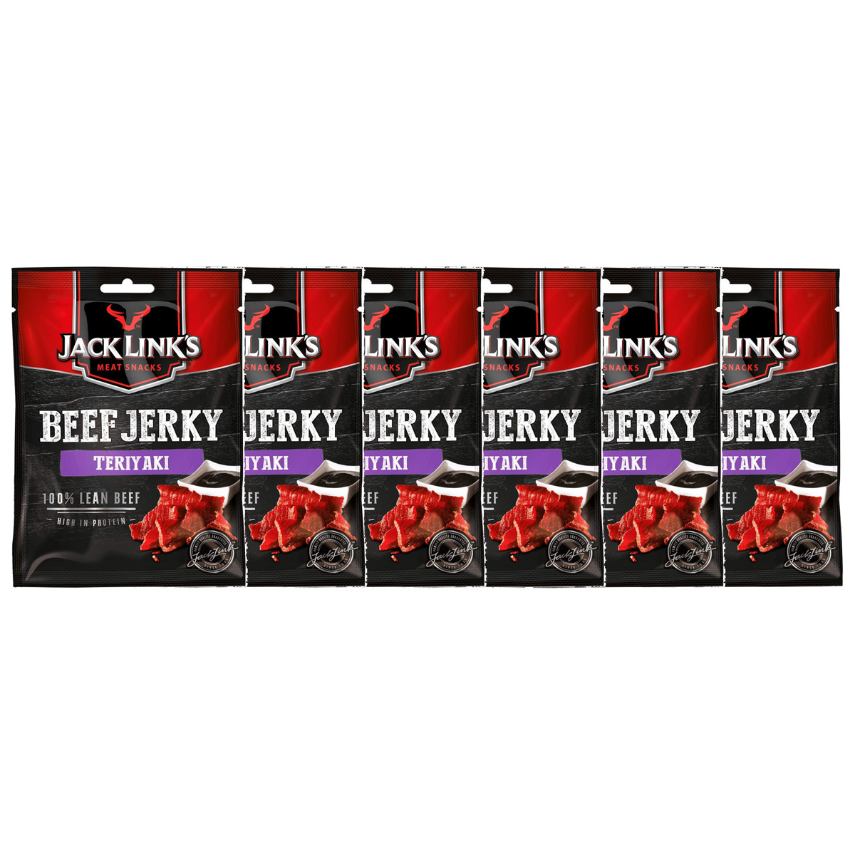 Jack Links Beef Jerky Teriyaki Thin Beef Strips 25g 6-pack