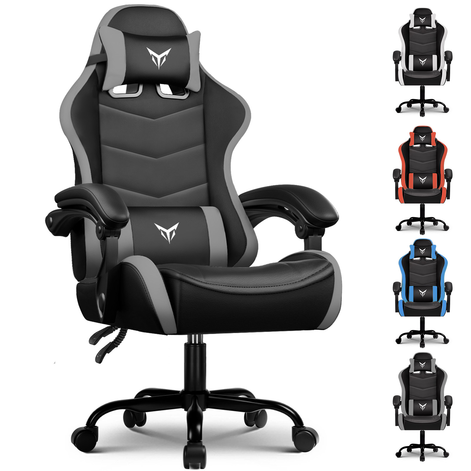 Image of Luckracer Gaming Chair Office Chair Ergonomic, Gaming Chair With Adjustable Headrest And Lumbar Support, Gaming Seat