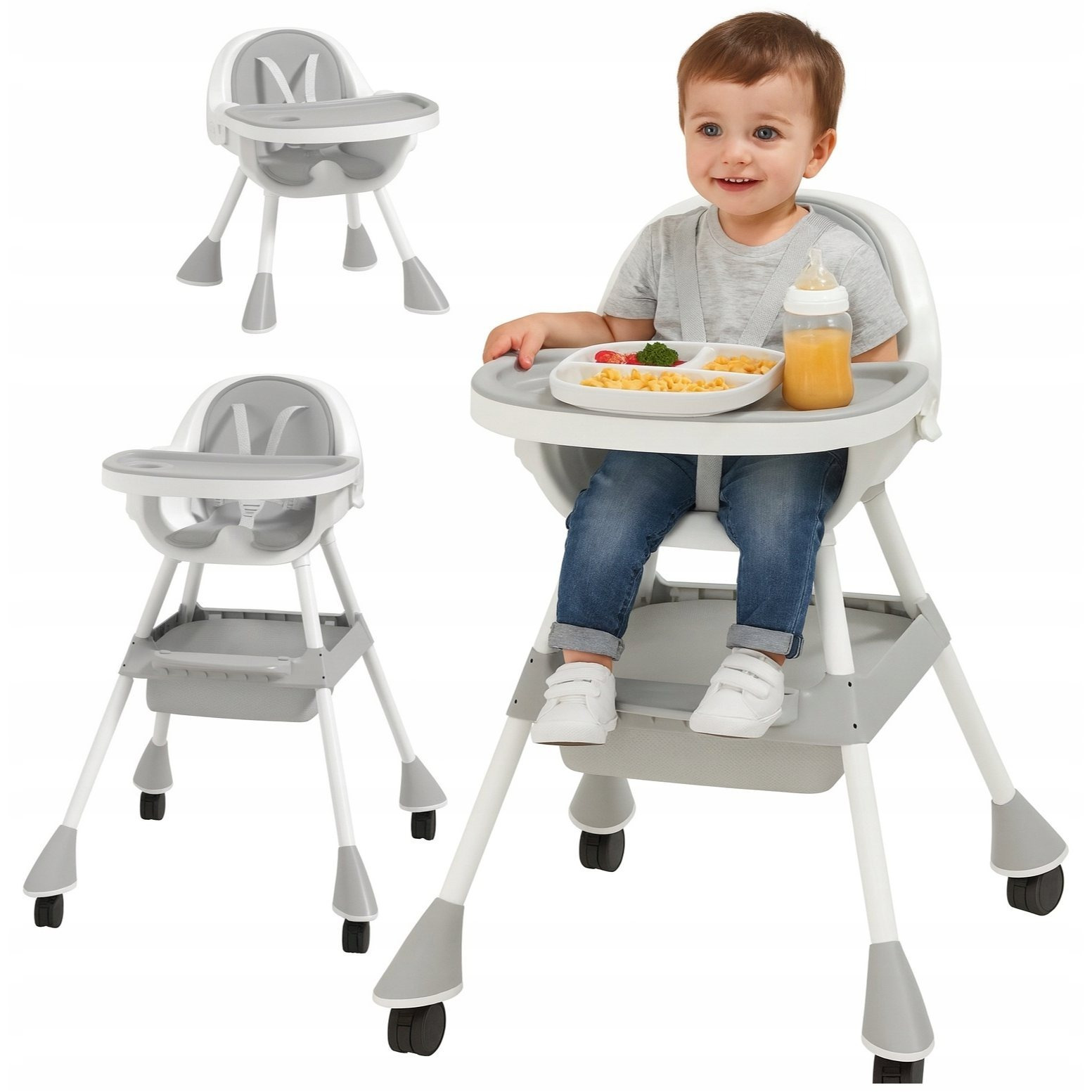 TEMU Feeding Chair For Children 3in1 Car Seat Colors Tray Accessories 2 Free With Simple Folding System Safety Belts Comfortable Seat Adjustable