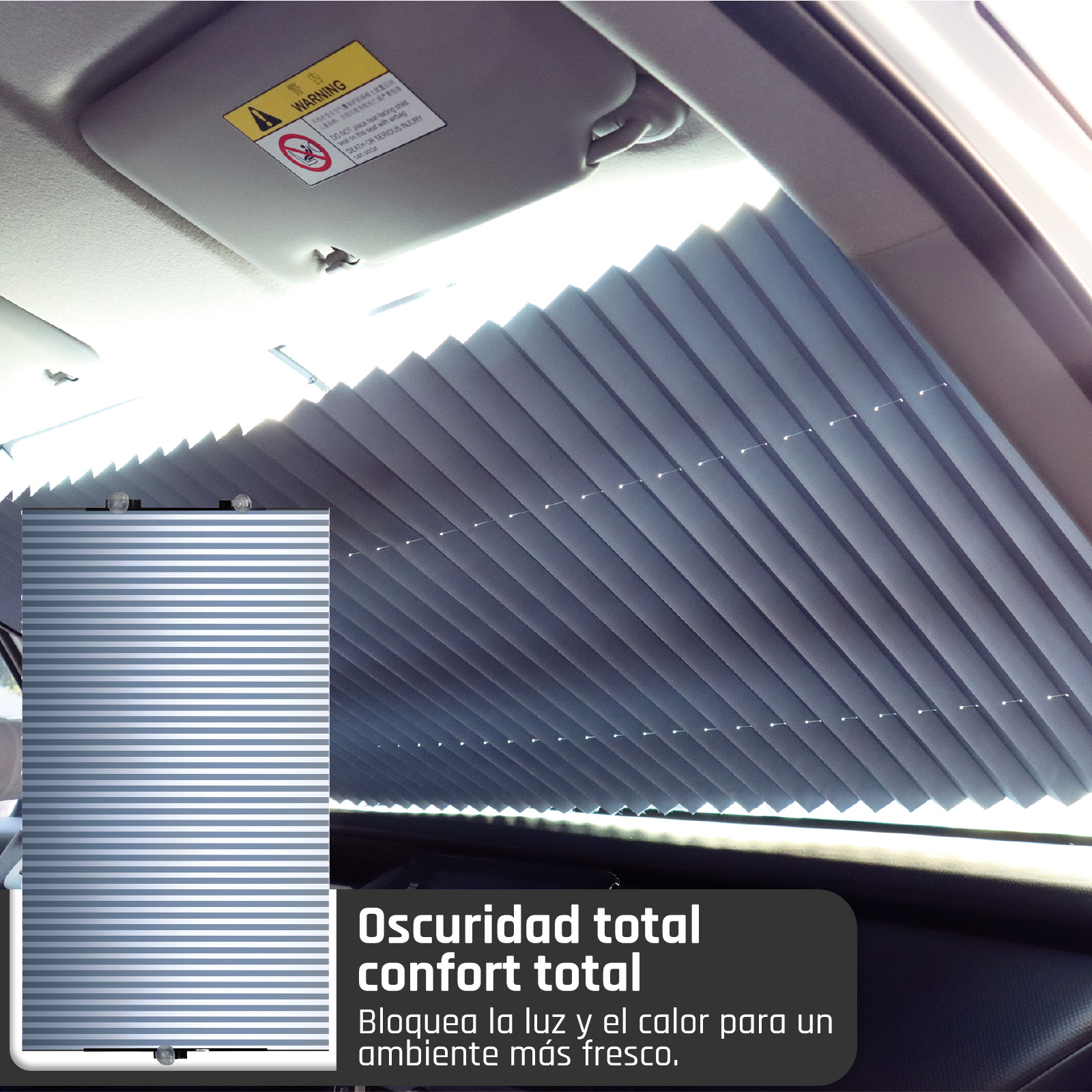 TEMU Parasol Retráctil para Coche 65×155cm, Protector Solar para Parabrisas con Ventosas, Aislante de UV, Plegable y Fácil de Instalar. para turismos