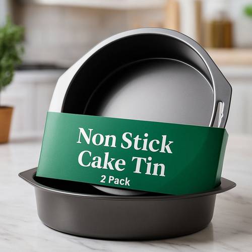 cake tins 2 packs non stick baking pan for baking cake pies and pudding easy to clean round cake tin with handle