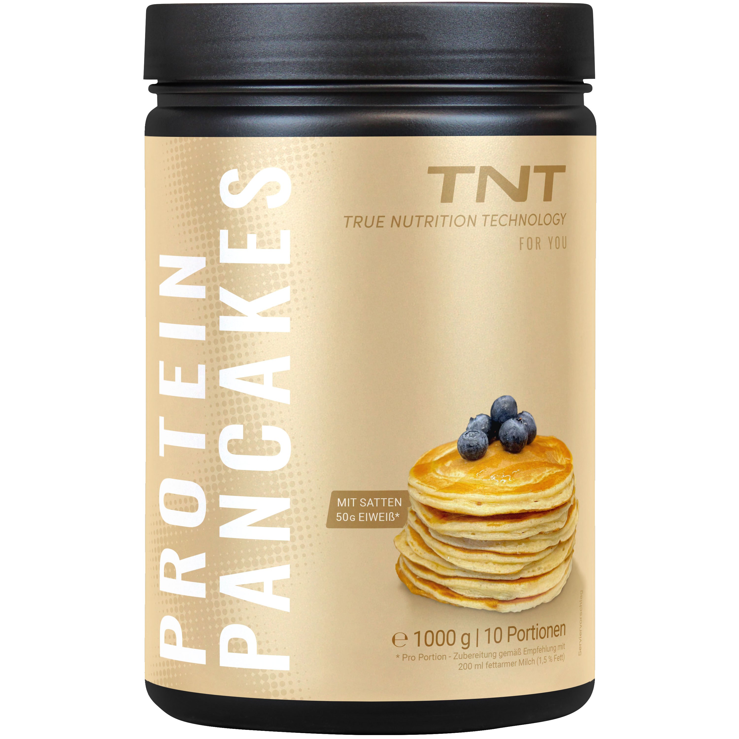 Tnt Protein Pancakes (1000g Can) - 50g Protein Per Serving - Ready2mix - Quickly Prepared, Unique Flavor And Special Carbohydrate Sources Like Buckwheat And Cornmeal. Good Functional Food