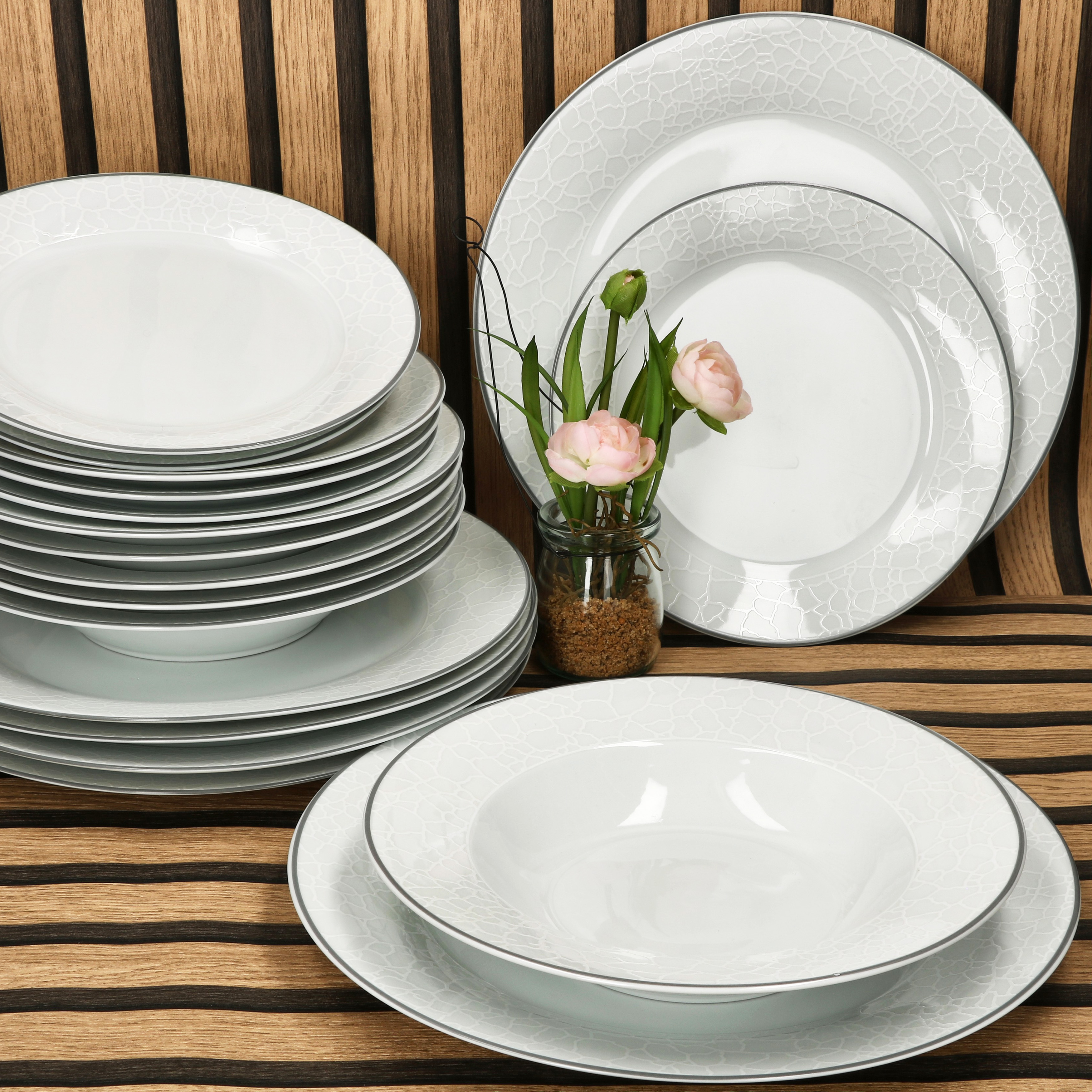 Venice 18-piece Dinner Plate Set, Plates, Soup Plates, Cake Plates